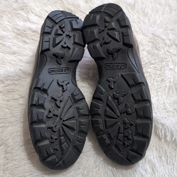 Duluth Brown Wild Boar Suede Mocs Slip Resistant Loafers Size 10 - Picture 7 of 8